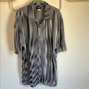 Large Hoax Psychedelic Black and White Button Down Shirt